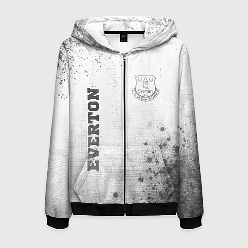 Мужская толстовка на молнии Everton - white gradient вертикально / 3D-Черный – фото 1