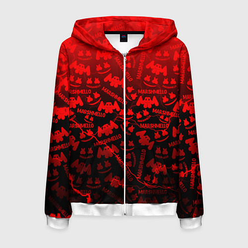 Мужская толстовка на молнии Marshmello storm / 3D-Белый – фото 1