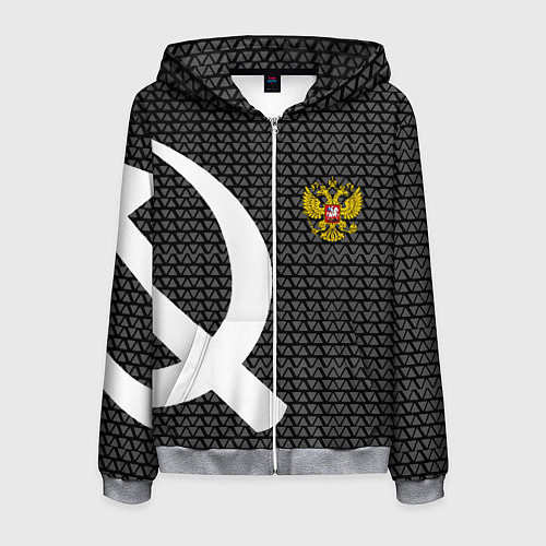 Мужская толстовка на молнии Россия паттерн ссср / 3D-Меланж – фото 1
