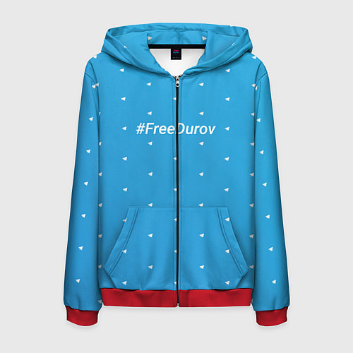 Мужская толстовка на молнии Freedurov паттерн из самолётиков / 3D-Красный – фото 1