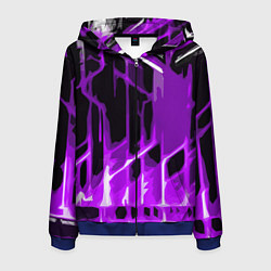 Мужская толстовка на молнии Abstract purple stripes on a black background