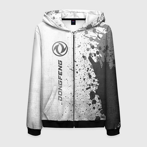 Мужская толстовка на молнии Dongfeng - white gradient по-вертикали / 3D-Черный – фото 1