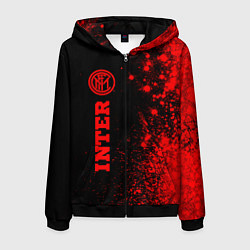 Мужская толстовка на молнии Inter - red gradient по-вертикали