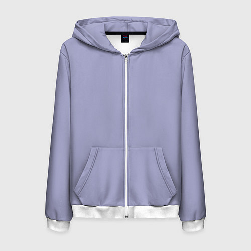 Мужская толстовка на молнии Эмоция хандры - бледно-фиолетовый / 3D-Белый – фото 1