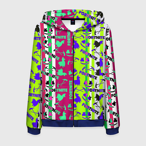 Мужская толстовка на молнии Fortnite epic pattern / 3D-Синий – фото 1