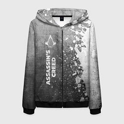 Мужская толстовка на молнии Assassins Creed - grey gradient по-вертикали