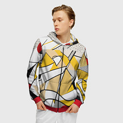 Толстовка 3D на молнии мужская Абстракция поп-арт геометрия, цвет: 3D-красный — фото 2