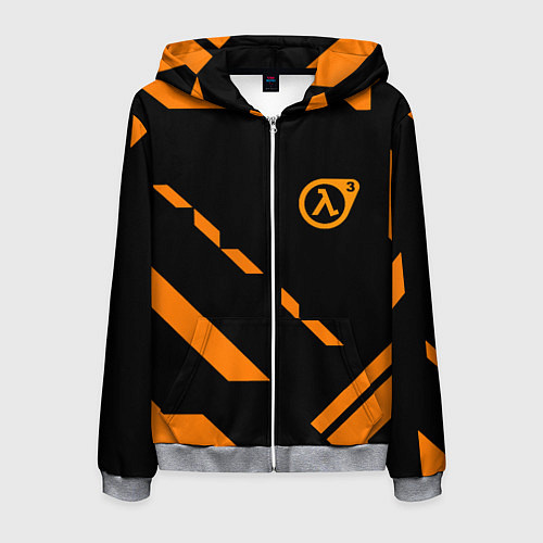 Мужская толстовка на молнии Half life geometry orange / 3D-Меланж – фото 1