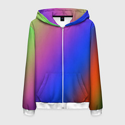 Толстовка 3D на молнии мужская Градиент полосы, цвет: 3D-белый