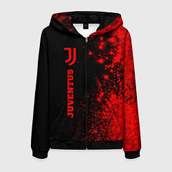 Мужская толстовка на молнии Juventus - red gradient по-вертикали