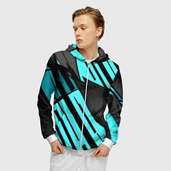 Толстовка 3D на молнии мужская Спортивный динамичный, цвет: 3D-белый — фото 2