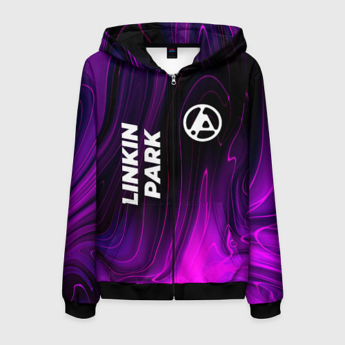 Мужская толстовка на молнии Linkin Park 2024 violet plasma / 3D-Черный – фото 1