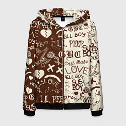 Мужская толстовка на молнии Lil peep retro pattern