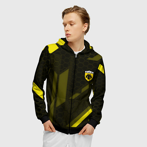 Мужская толстовка на молнии AEK fc geometry / 3D-Черный – фото 3