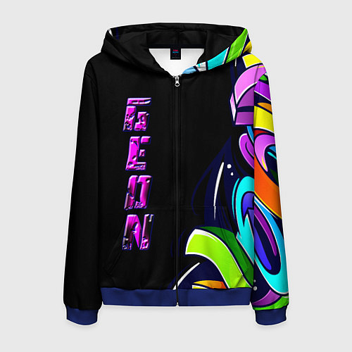 Мужская толстовка на молнии Geon Enduro graffitti / 3D-Синий – фото 1