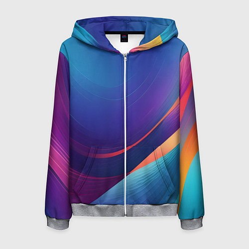 Мужская толстовка на молнии Красивый градиент абстракция / 3D-Меланж – фото 1