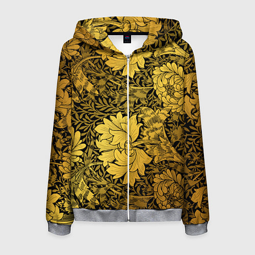 Мужская толстовка на молнии Золотые подсолнухи / 3D-Меланж – фото 1