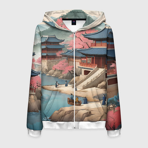 Мужская толстовка на молнии Корея эпоха чосон / 3D-Белый – фото 1