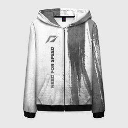 Мужская толстовка на молнии Need for Speed - white gradient по-вертикали