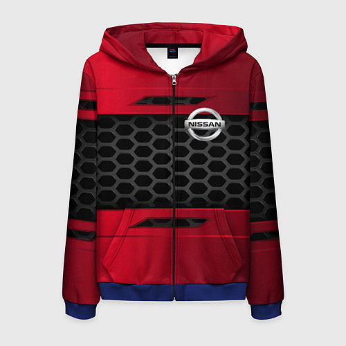 Мужская толстовка на молнии Nissan auto steel / 3D-Синий – фото 1