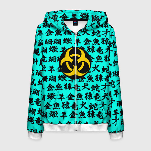 Мужская толстовка на молнии Resident Evil japan pattern / 3D-Белый – фото 1