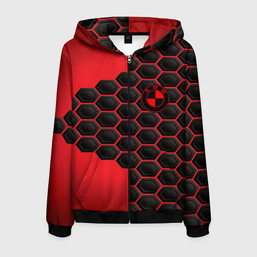 Мужская толстовка на молнии BMW abstract auto / 3D-Черный – фото 1