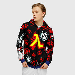 Толстовка 3D на молнии мужская Half life anarhy, цвет: 3D-синий — фото 2