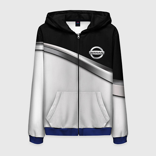 Мужская толстовка на молнии Nissan logo auto / 3D-Синий – фото 1