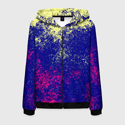 Толстовка 3D на молнии мужская Брызги красок фильтр, цвет: 3D-черный
