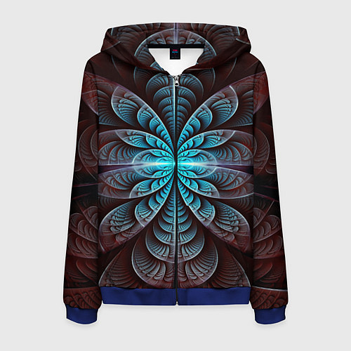 Мужская толстовка на молнии Оптический узор психоделика / 3D-Синий – фото 1