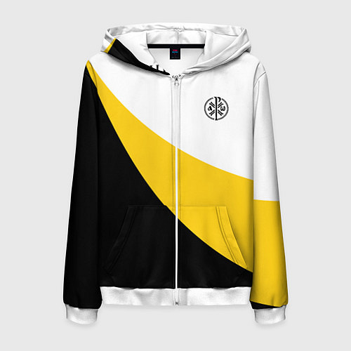 Мужская толстовка на молнии Мы русские с нами Бог малый черный кцк Николай II / 3D-Белый – фото 1