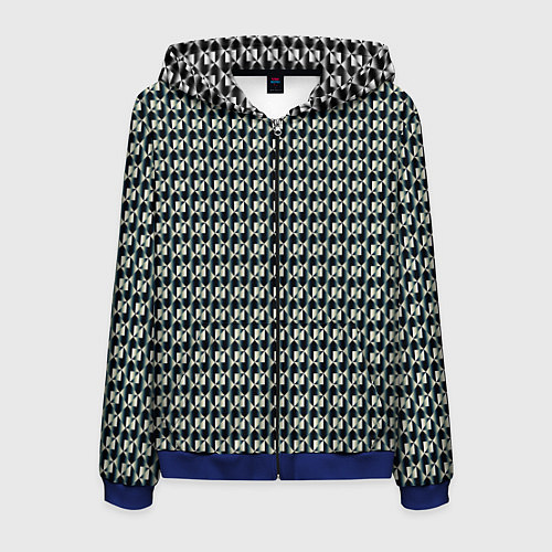 Мужская толстовка на молнии Стильный металл / 3D-Синий – фото 1