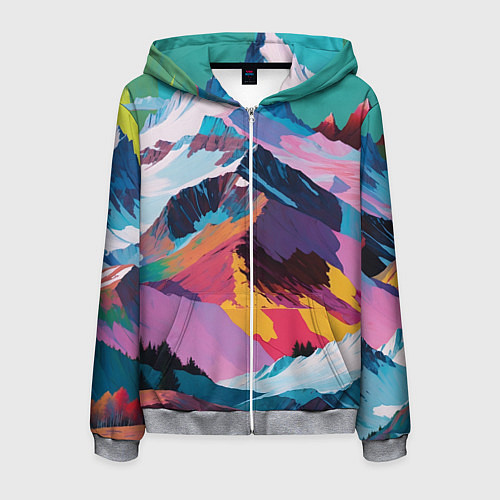 Мужская толстовка на молнии Горы краски / 3D-Меланж – фото 1