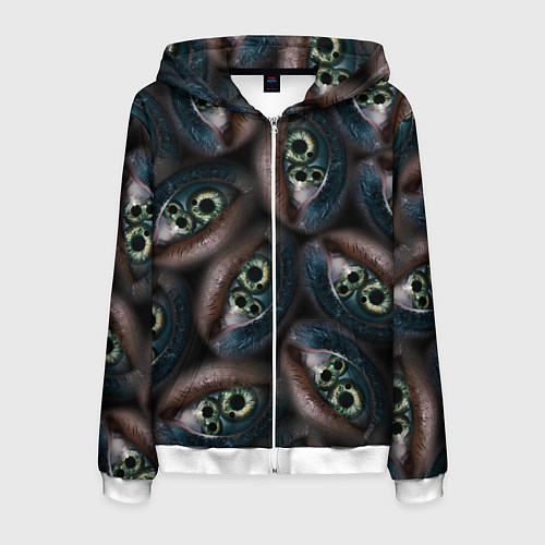 Мужская толстовка на молнии Субстанция глаза в глазу / 3D-Белый – фото 1