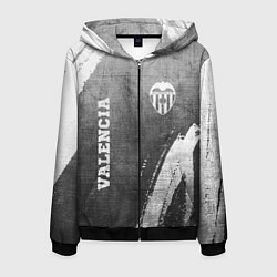 Толстовка 3D на молнии мужская Valencia - grey gradient вертикально, цвет: 3D-черный
