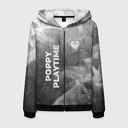 Мужская толстовка на молнии Poppy Playtime - grey gradient вертикально