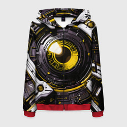 Толстовка 3D на молнии мужская Жёлтая сфера киберпанк, цвет: 3D-красный