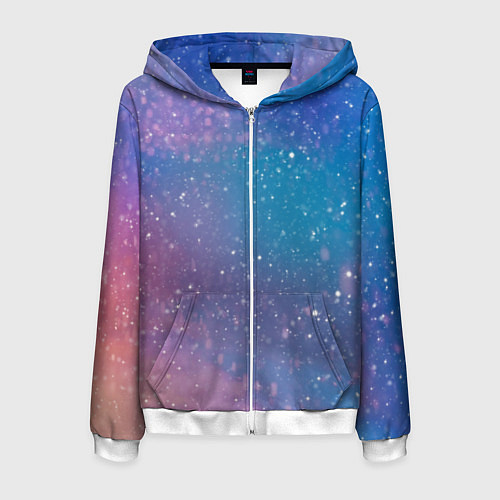 Мужская толстовка на молнии Winter falls gradient / 3D-Белый – фото 1