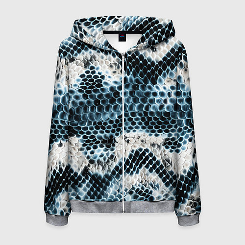 Мужская толстовка на молнии Змеиный тренд / 3D-Меланж – фото 1