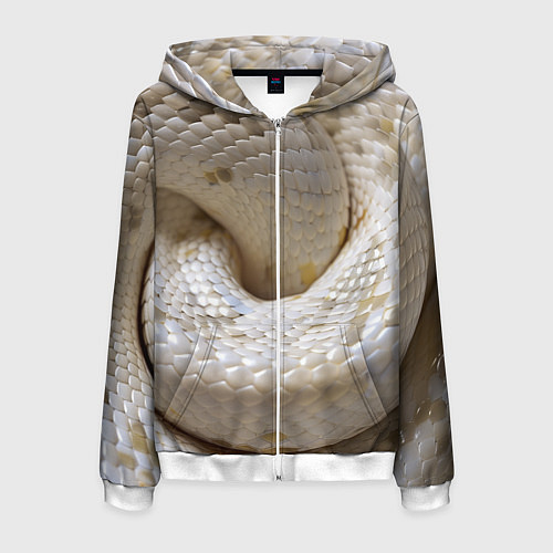 Мужская толстовка на молнии Мой удав / 3D-Белый – фото 1