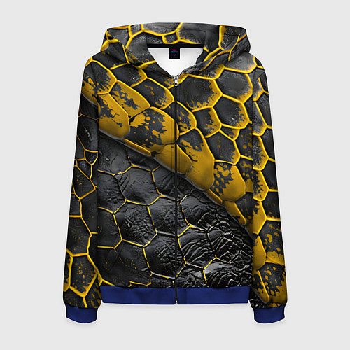 Мужская толстовка на молнии Костюм рептилии / 3D-Синий – фото 1