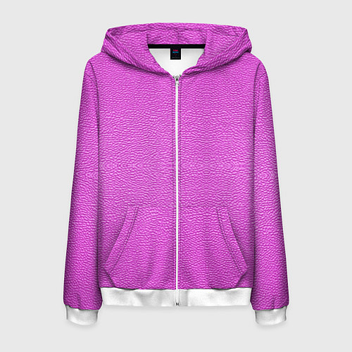 Мужская толстовка на молнии Текстура розовой кожи / 3D-Белый – фото 1