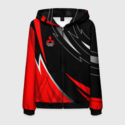 Мужская толстовка на молнии Mitsubishi - red and black