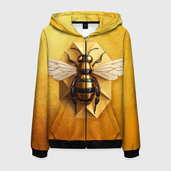 Мужская толстовка на молнии Пчела на золоте