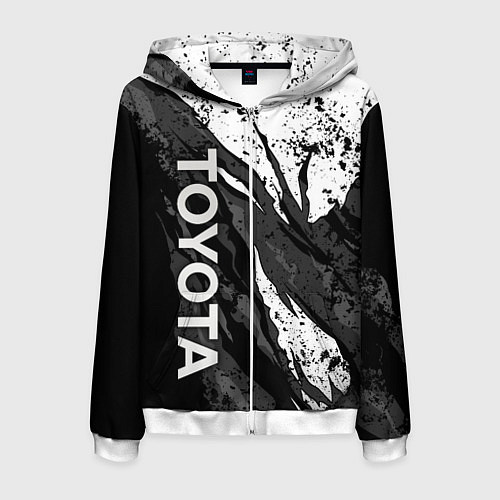 Мужская толстовка на молнии Toyota - белый разрыв / 3D-Белый – фото 1