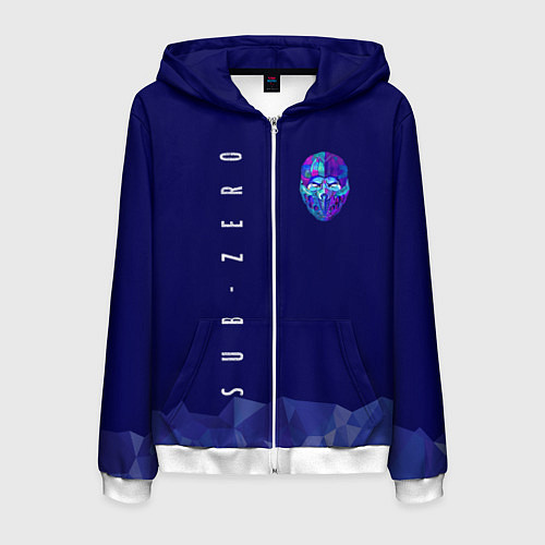 Мужская толстовка на молнии Mortal Kombat - Саб-Зиро / 3D-Белый – фото 1