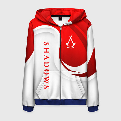 Мужская толстовка на молнии Assassins creed - shadows / 3D-Синий – фото 1