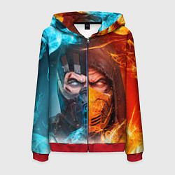 Мужская толстовка на молнии Mortal Kombat - Саб-зиро и Скорпион