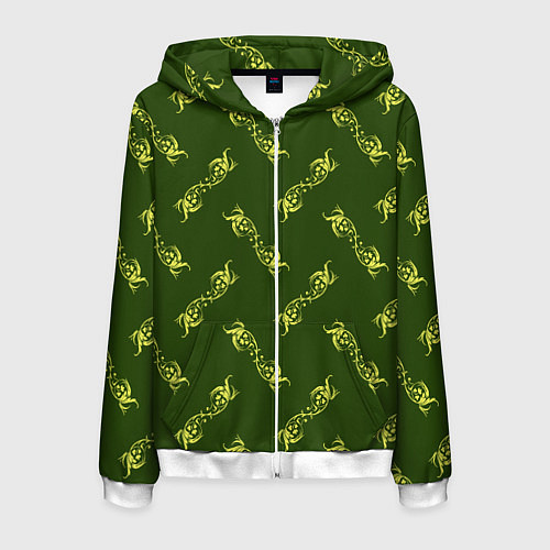 Мужская толстовка на молнии Винтажная роспись / 3D-Белый – фото 1