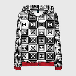 Толстовка 3D на молнии мужская Керамический декор, цвет: 3D-красный